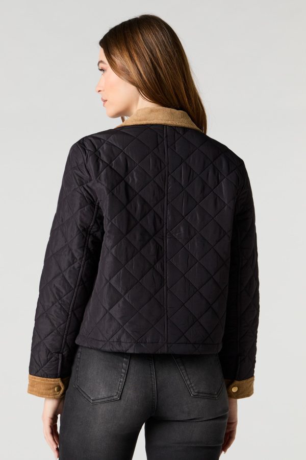 Quilted Corduroy Trim Jacket - 图片 6