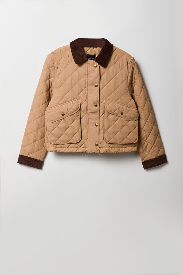 Quilted Corduroy Trim Jacket - 图片 4