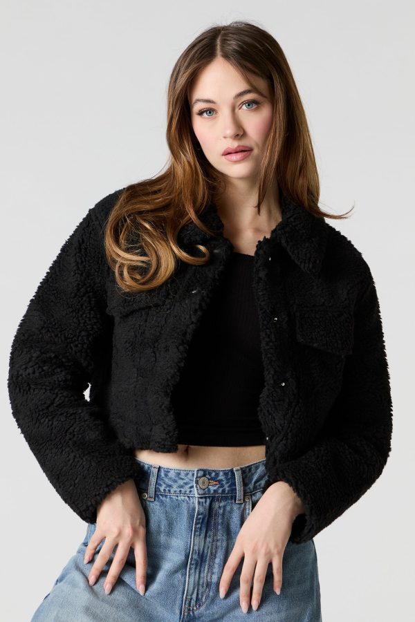 Jacket en sherpa avec col