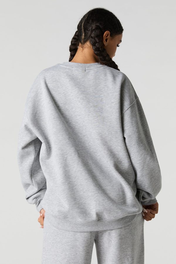 Graphic Fleece Oversized Sweatshirt - 图片 2