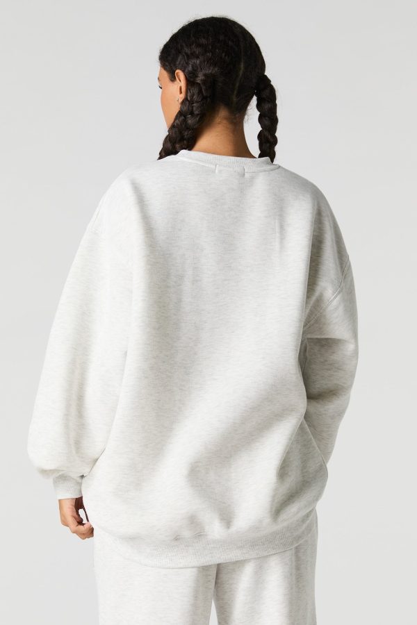 Graphic Fleece Oversized Sweatshirt - 图片 8