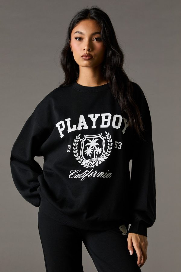 Playboy Oversized Graphic Fleece Sweatshirt - 图片 6