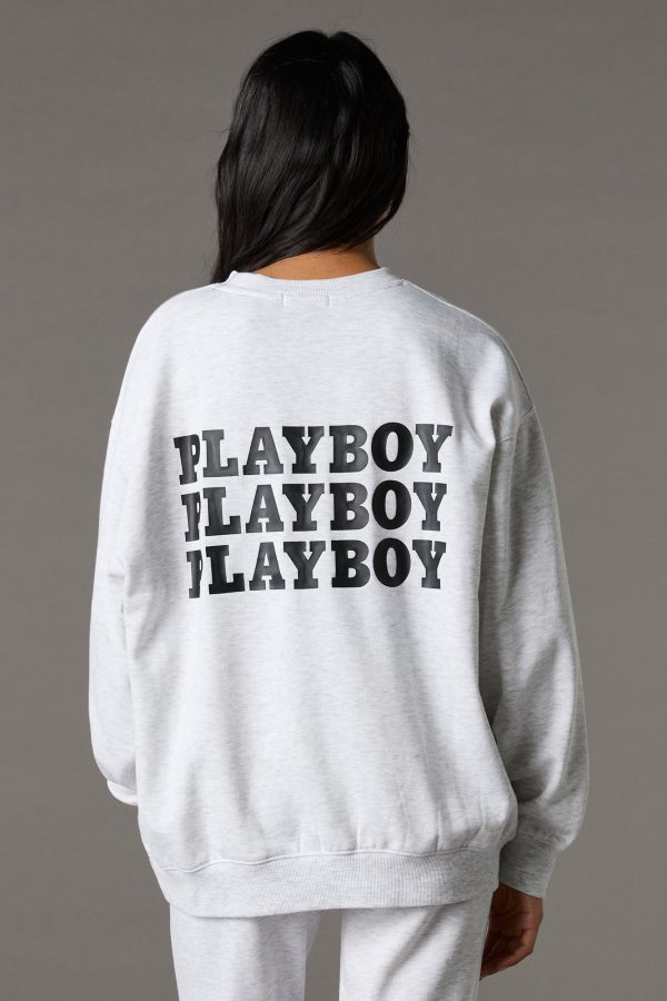 Playboy Oversized Graphic Fleece Sweatshirt - 图片 10