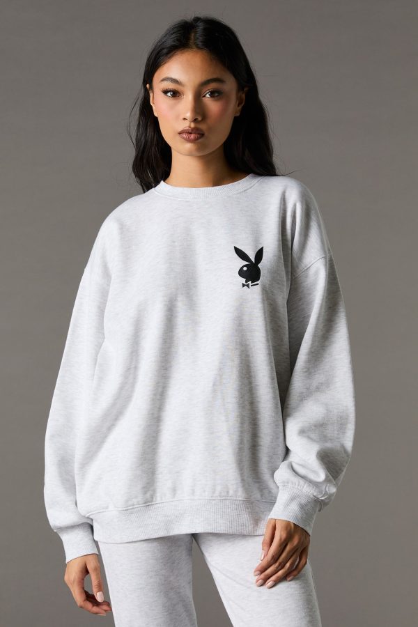 Playboy Oversized Graphic Fleece Sweatshirt - 图片 9