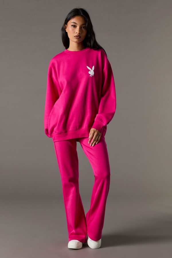 Playboy Oversized Graphic Fleece Sweatshirt - 图片 3