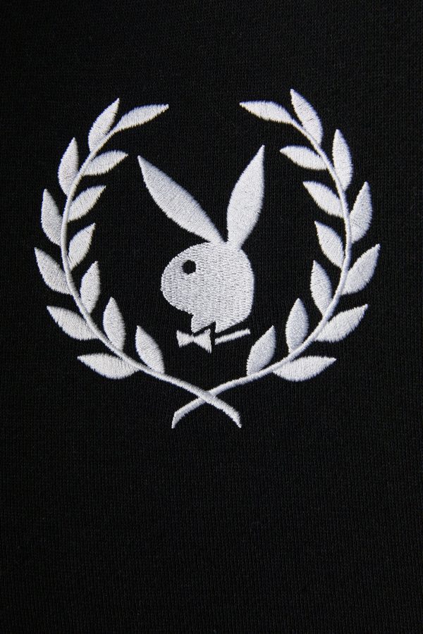 Haut à capuchon en molleton surdimensionné à blocs de couleurs et broderie Playboy - 图片 9