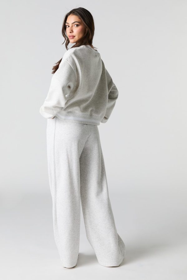 Side Piped Wide Leg Fleece Sweatpant - 图片 12