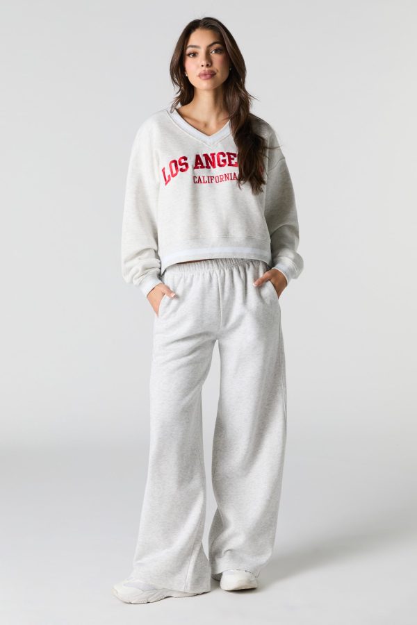 Side Piped Wide Leg Fleece Sweatpant - 图片 10