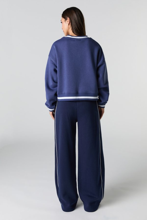 Side Piped Wide Leg Fleece Sweatpant - 图片 3