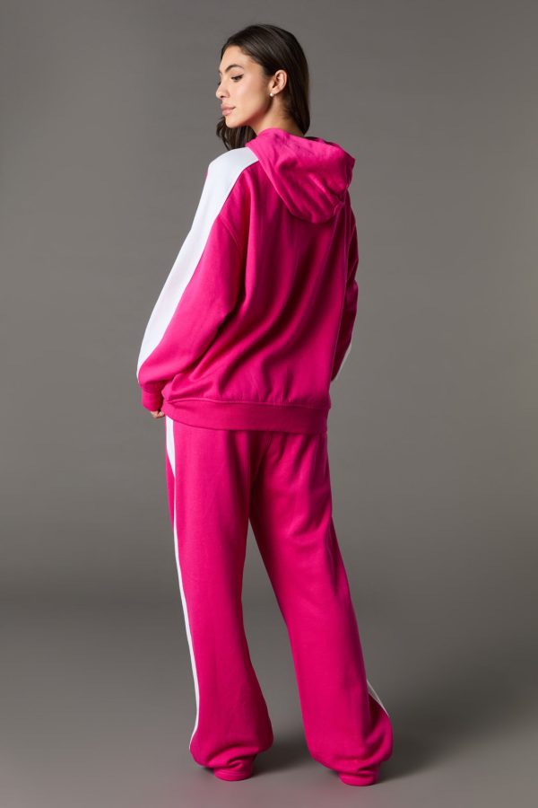 Playboy Embroidered Colourblock Wide Leg Fleece Sweatpant - 图片 11