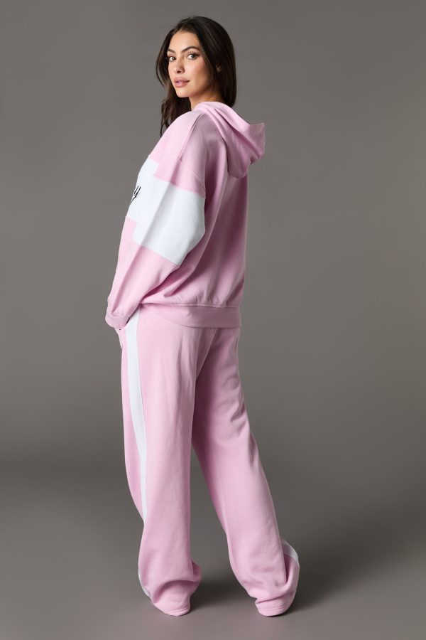 Playboy Embroidered Colourblock Wide Leg Fleece Sweatpant - 图片 3