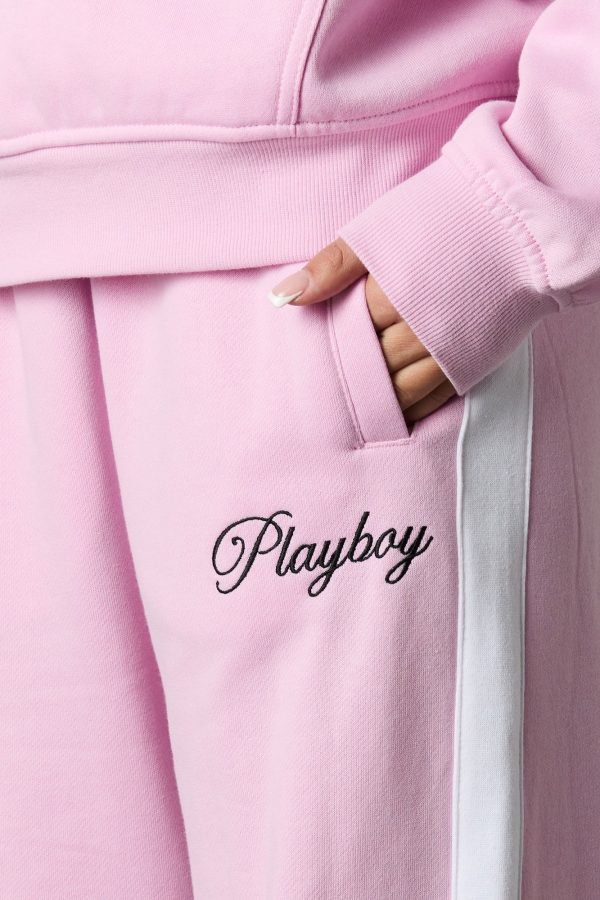 Playboy Embroidered Colourblock Wide Leg Fleece Sweatpant - 图片 4