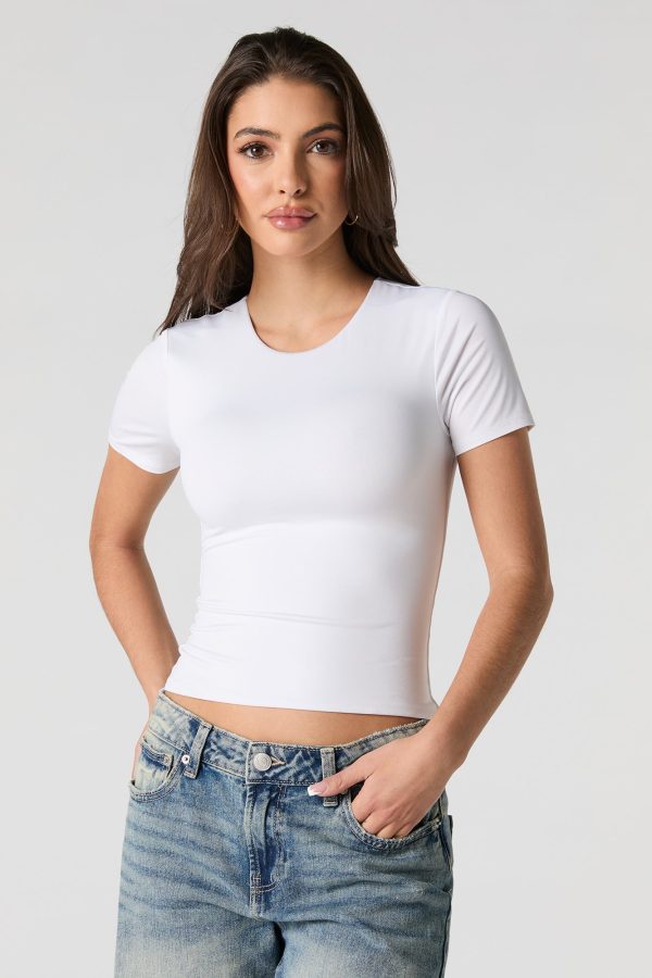 Contour Round Neck Short Sleeve Top - 图片 10