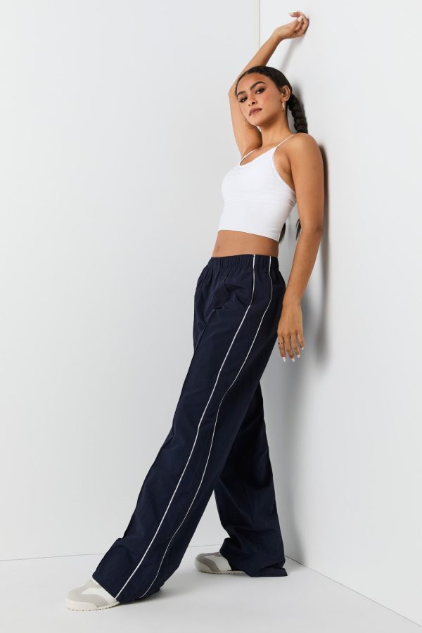 Nylon Wide Leg Pant