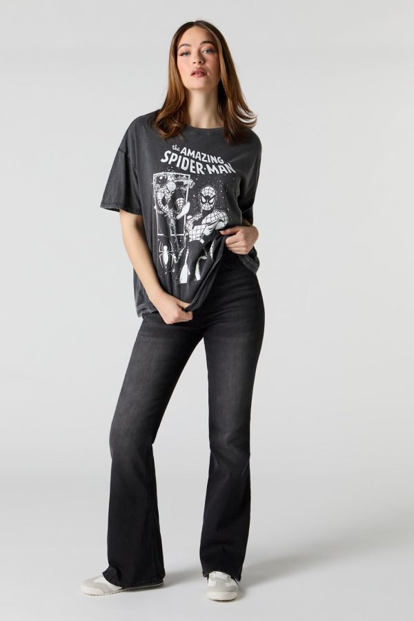 Spiderman Graphic Washed Boyfriend T-Shirt - 图片 3