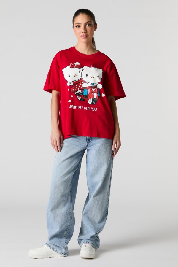 T-shirt coupe garonne à imprimé Hello Kitty Anywhere With You Valentin - 图片 3