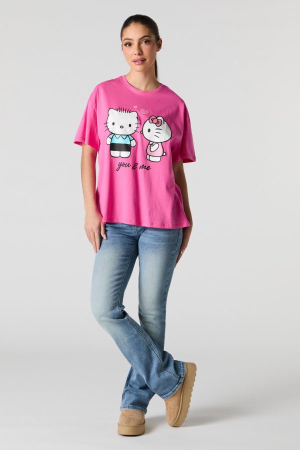 T-shirt coupe garonne à imprimé Hello Kitty You & Me Valentin - 图片 3