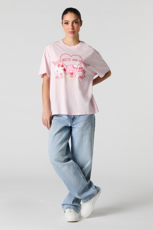 T-shirt coupe garonne à imprimé Hello Kitty and Friends Valentin - 图片 3