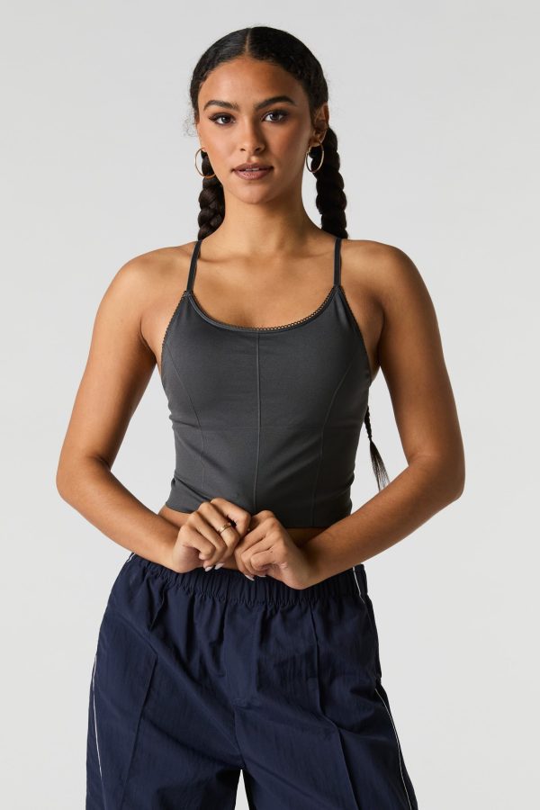 Camisole sans couture à soutien-gorge intégré avec col rond - 图片 7