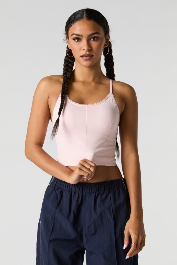 Camisole sans couture à soutien-gorge intégré avec col rond - 图片 16