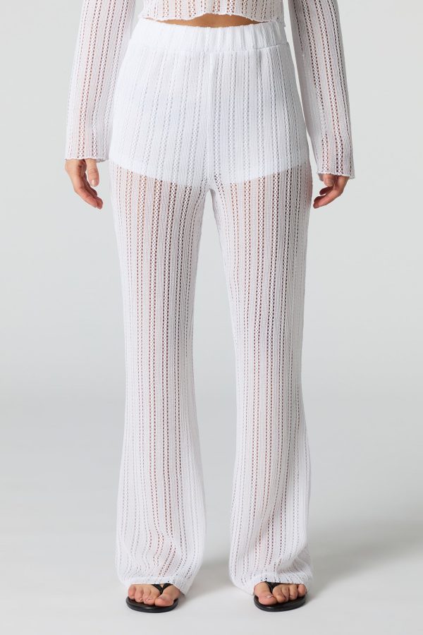 Pantalon couvre-maillot à jambe évasée crocheté - 图片 2