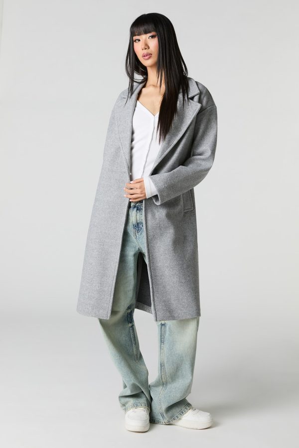 Midi Single Button Coat - 图片 4