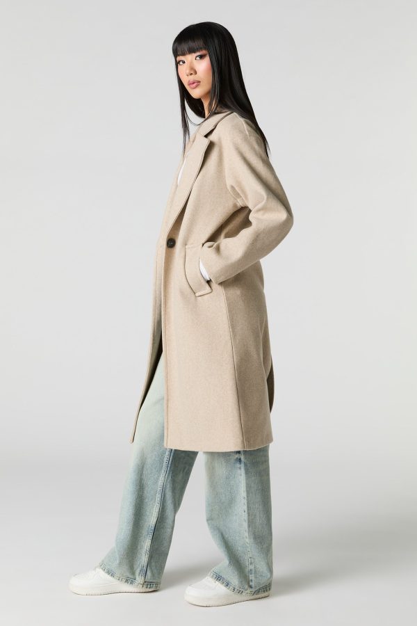 Midi Single Button Coat - 图片 8