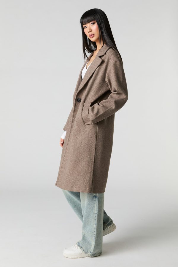 Midi Single Button Coat - 图片 2