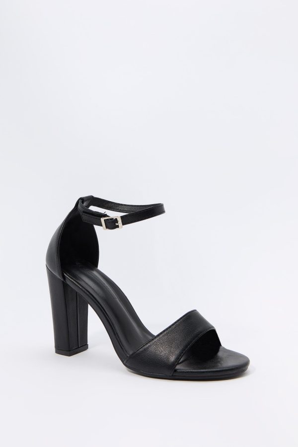 Faux Leather Open Toe Heel - 图片 6