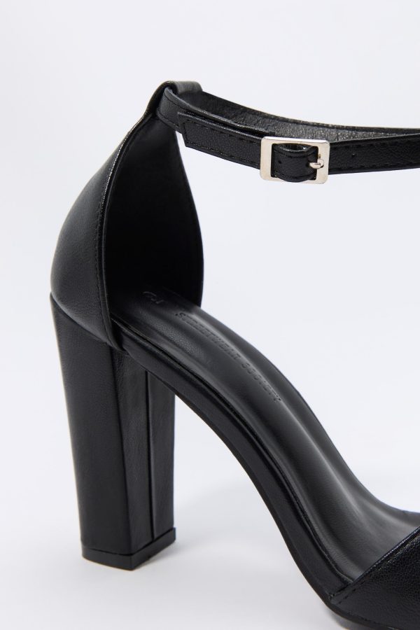 Faux Leather Open Toe Heel - 图片 8