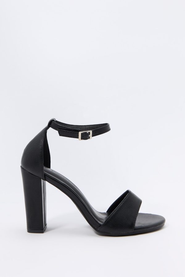 Faux Leather Open Toe Heel - 图片 5