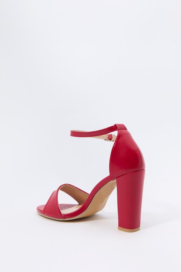 Faux Leather Open Toe Heel - 图片 15