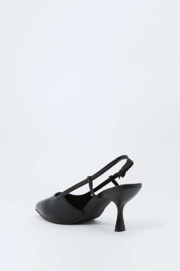 Faux Leather Side Bow Kitten Heel - 图片 7