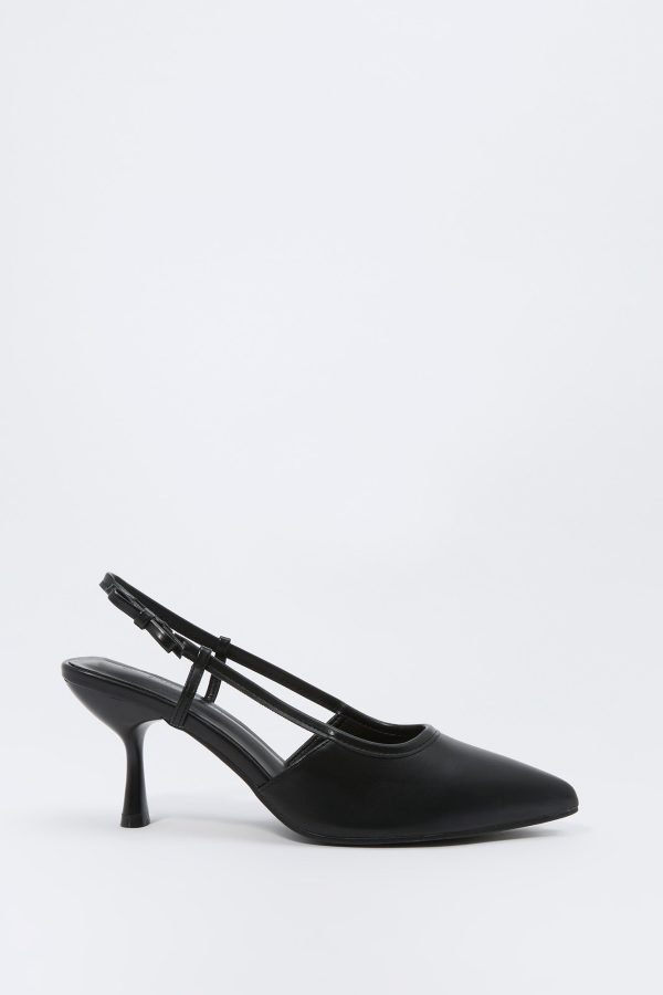 Faux Leather Side Bow Kitten Heel - 图片 5