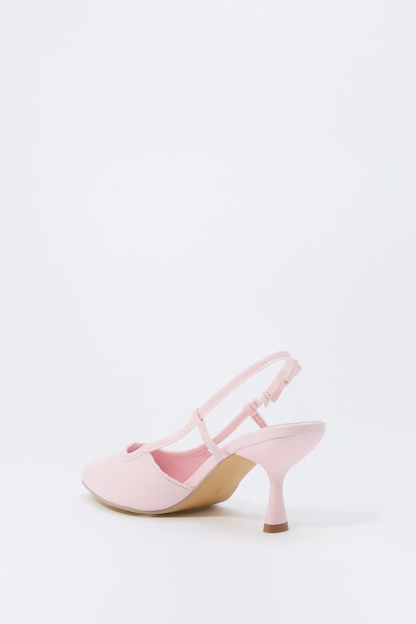 Faux Leather Side Bow Kitten Heel - 图片 4