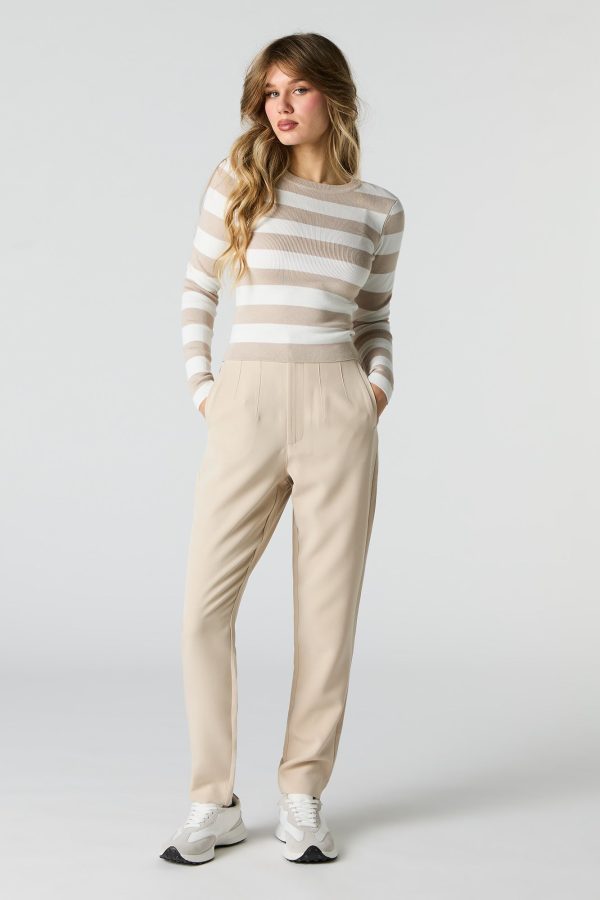 Striped Ribbed Longsleeve Top - 图片 6