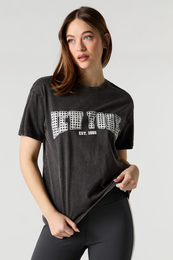 Washed New York Graphic Boyfriend T-Shirt