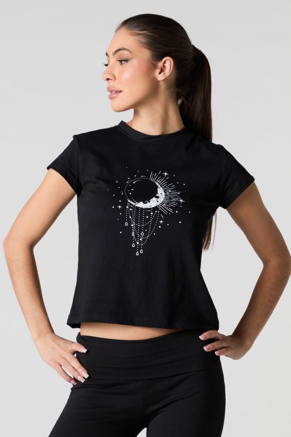 T-shirt à imprimé de lune