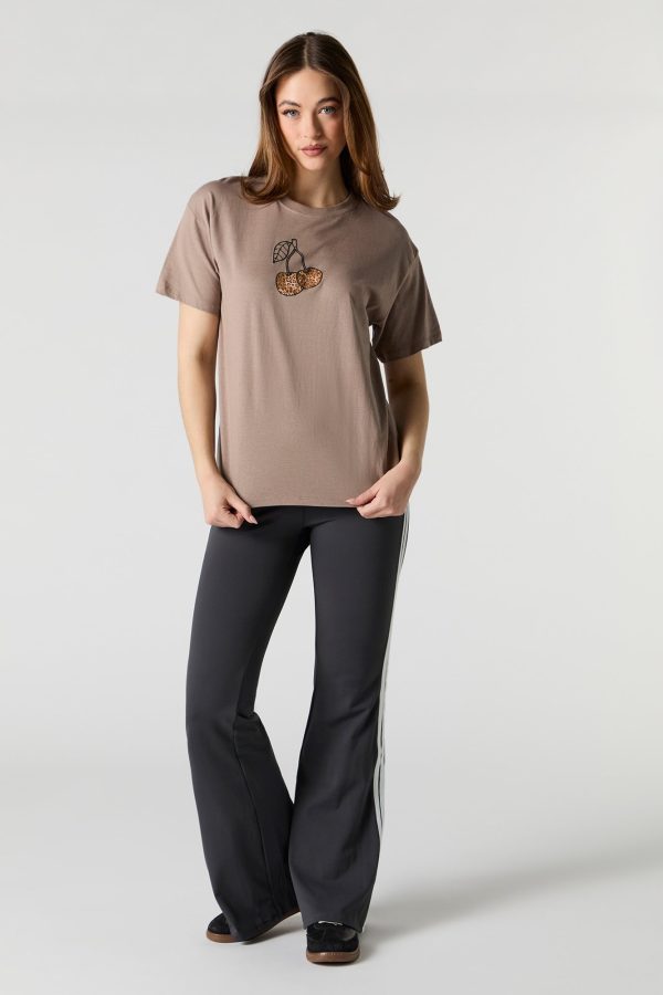 T-shirt de coupe garonne à imprimé Cheetah Cherry - 图片 2