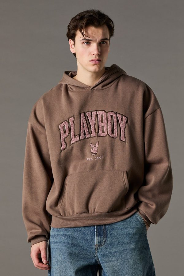 Haut à capuchon en molleton à broderie en chenille Playboy - 图片 10