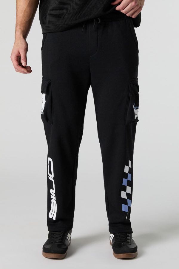 Pantalon cargo en molleton à imprimé Racing - 图片 5