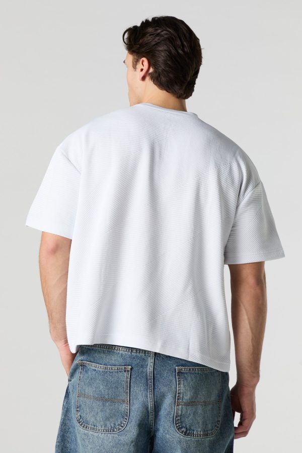 Ribbed Textured Relaxed T-Shirt - 图片 2