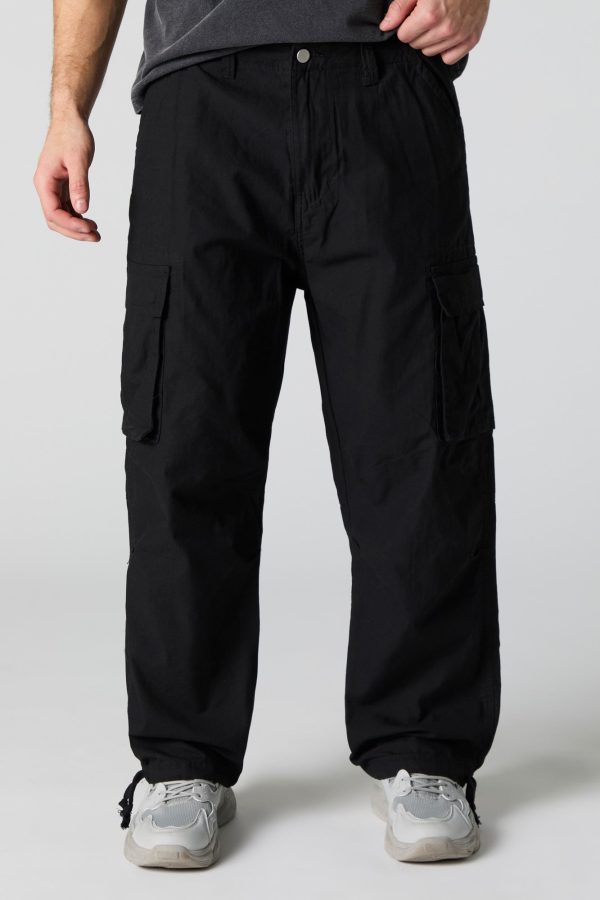 Pantalon cargo baggy à ourlet coulissant - 图片 4