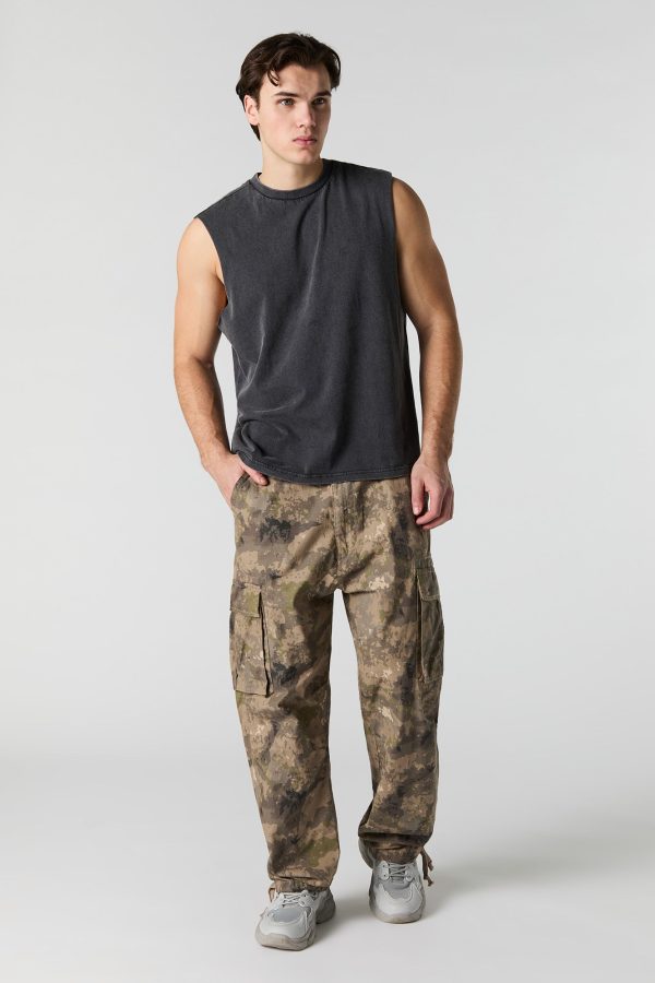 Pantalon cargo baggy à ourlet coulissant - 图片 2