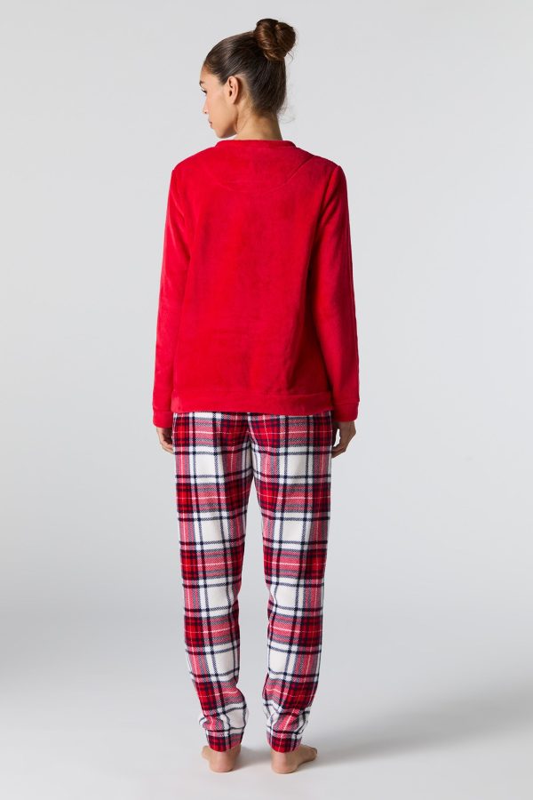 Ensemble pyjama avec haut à manches longues en peluche et pantalon Nol - 图片 12