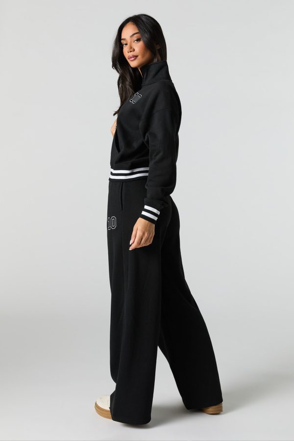 10 Embroidered Fleece Wide Leg Sweatpant - 图片 7