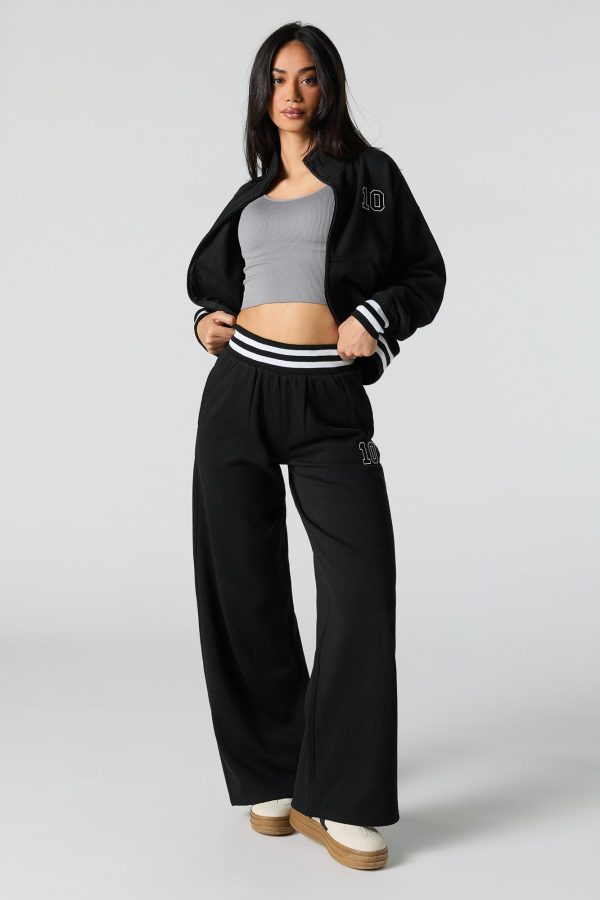 10 Embroidered Fleece Wide Leg Sweatpant - 图片 5