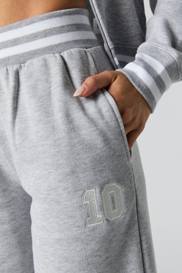 10 Embroidered Fleece Wide Leg Sweatpant - 图片 12