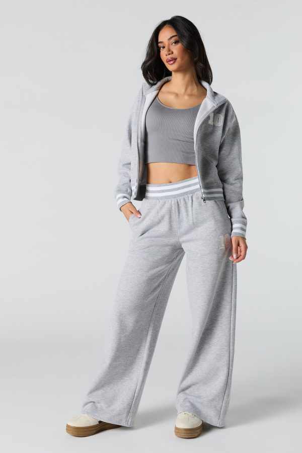 10 Embroidered Fleece Wide Leg Sweatpant - 图片 9