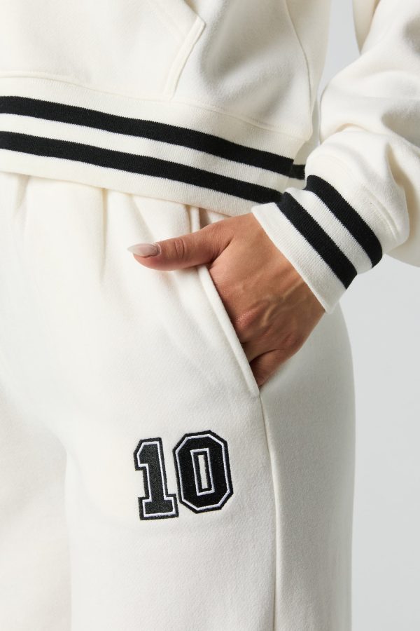 10 Embroidered Fleece Wide Leg Sweatpant - 图片 4